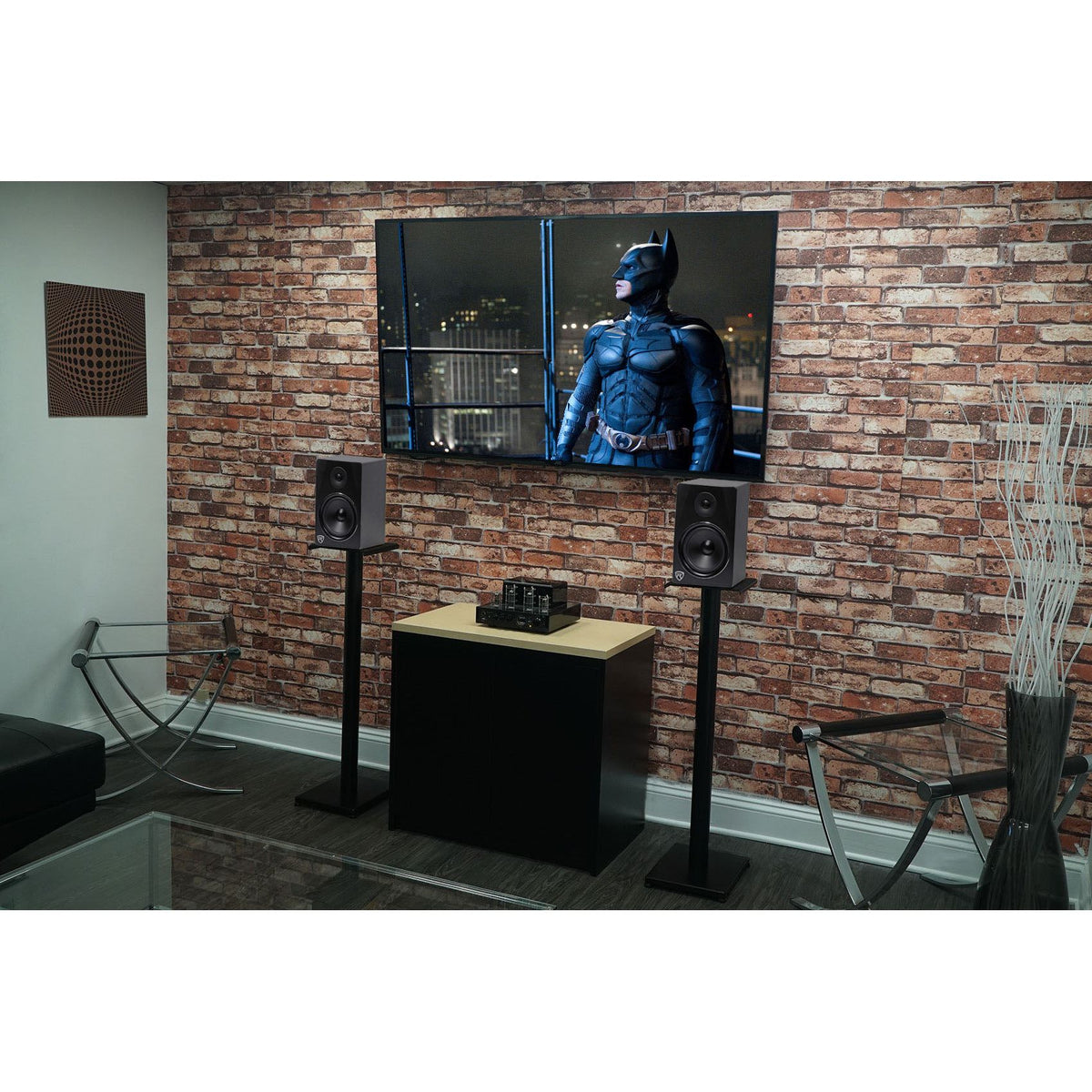 APM6W 6.5" 350 Watt USB Studio Monitor Speakers+Black 37" Stands