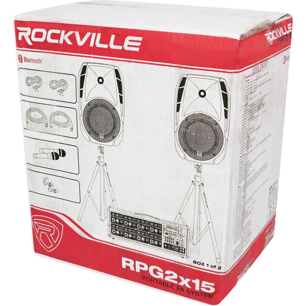 Rockville 15" Church Speakers+Mixer+Stands+Mics+Bluetooth 4 Church Sound Systems