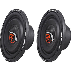 (2) Rockville W10T4-S4 10" Shallow Mount 2400 Watt 4-Ohm Car Audio Subwoofers