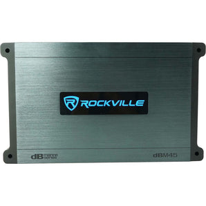 (4) Rockville RKL80MW 8" Marine Boat Wakeboard Tower Speakers w/LED's+Amplifier