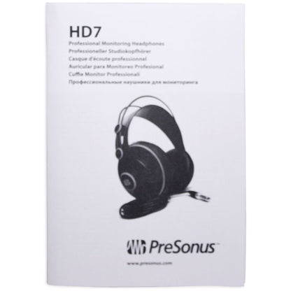 Presonus HD7 Professional Studio Monitoring Headphones Semi-Closed Back