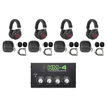 (4) PRO-M50 SR Headphones Bundle with Mackie HM-4 Headphone Amplifier