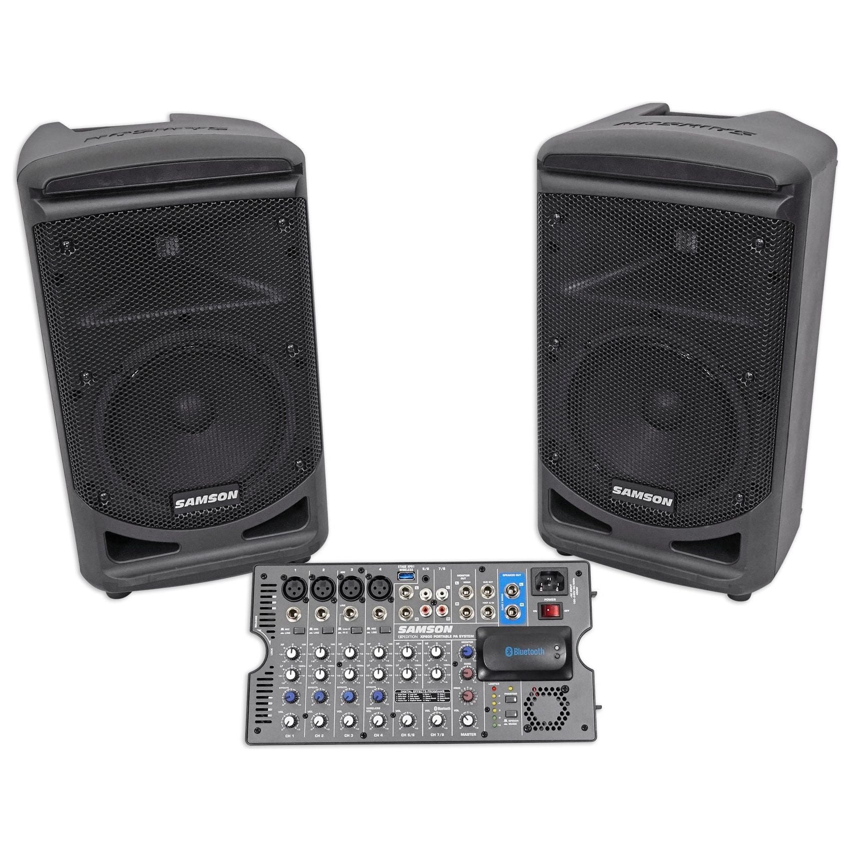 Samson 8" Portable YouTube Karaoke Machine/System+(2) Mics+Mixer+Lapto ...