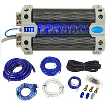 30 Farad Capacitor + 0 Gauge Amp Wiring Kit Bundle