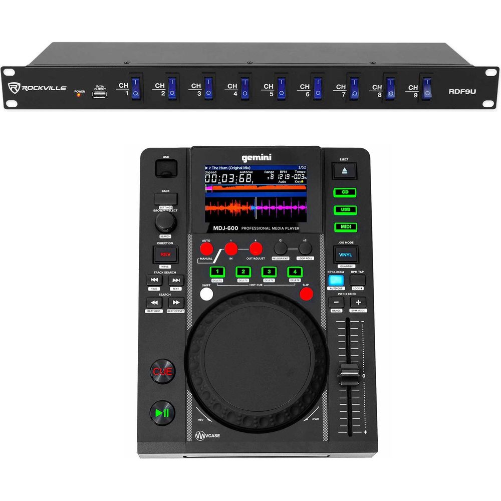 MDJ-600 DJ Controller with Rack Power Strip