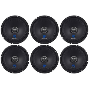 (6) Rockville RXM84 8" 1500w 4 Ohm Mid-Range Drivers Car Speakers, Mid Bass