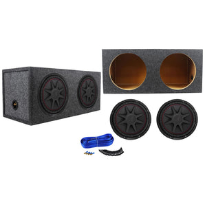 (2) Kicker 43CVR122 COMPVR 12" 1600 Watt Car Subwoofers+Sealed Sub Box Enclosure