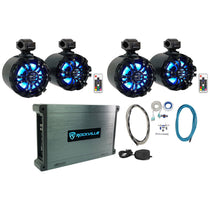 WB65KLED Black 4-Pack + DBM45 Marine Amplifier Bundle