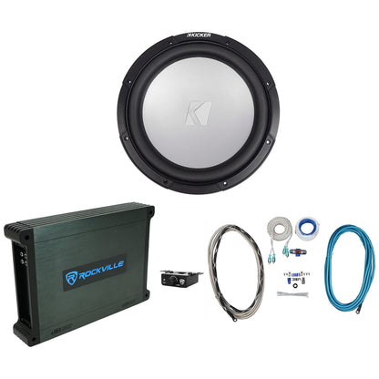 45KM122 12" Marine Subwoofer, Mono Amplifier & Wire Kit Bundle