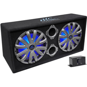 NYC Acoustics NSE212L Dual 12" 1800w Powered/Amplified Car Subwoofer System+LED