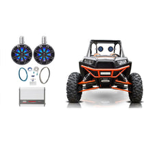 45KMTC8 8" LED Tower Speakers + WET75.2 Amplifier + RMWK8 Wire Kit for RZR/ATV/UTV