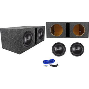 (2) RE Audio SEX10D2 V2 SEXV2 10" 1500W Car Subwoofers+Vented Sub Box Enclosure