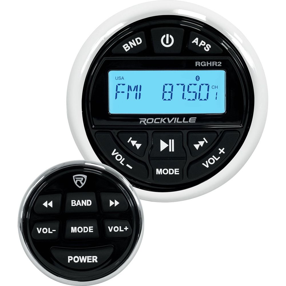 Hot Tub Audio System w/ Bluetooth Gauge Hole Receiver+2) 6.5" Black LED Speakers