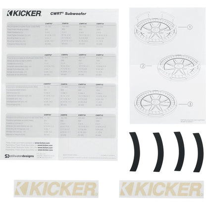 KICKER 48CWRT672 CompRT 300w Shallow 6.75" Subwoofer DVC 2-ohm Car Sub CompRT67