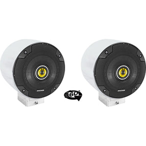 (2) kicker CSC54 5.25" 360° Degree Swivel Chrome Surface Mount Speakers