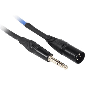 2 Rockville RCXMB6-BL Blue 6' Male REAN XLR to 1/4'' TRS Balanced Cables