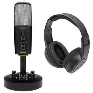 Mackie Chromium USB Recording Mic Zoom Podcast Streaming Microphone+Headphones