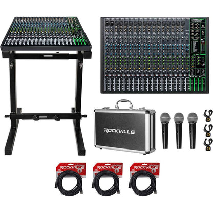 ProFX22v3 22-Channel Effects Mixer w/USB + Stand + Mics + Cables