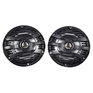 Pair Kenwood KFC-1653MRB 6.5" 300 Watt Waterproof Marine Boat Speakers - Black