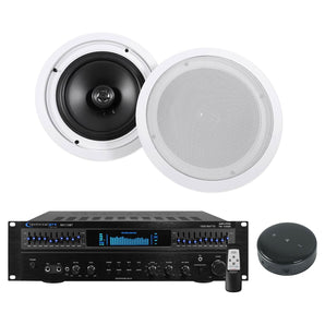 Technical Pro RX113 1500w Home Theater Amp+Wifi Receiver+(2) 8" Ceiling Speakers