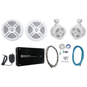 2) Rockville RMSTS65W 6.5" 800w Marine Boat Speakers+2) Wakeboards+Amp+Wire Kit