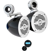 (2) MS40W 4" 200W Wakeboard Tower Speakers+Bluetooth Boat Receiver