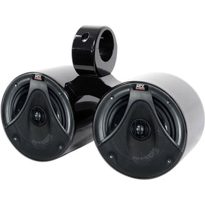 MTX Dual 6.5" 150 Watt Black Marine Boat Wakeboard Tower Speakers w/Crossover