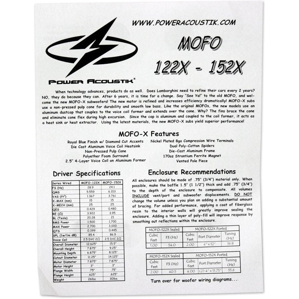 Power Acoustik MOFO-122X 12