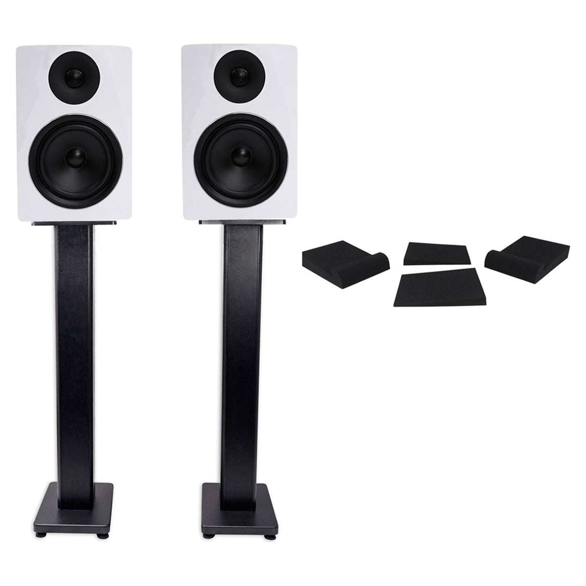 APM6W 6.5" 2-Way 350W Powered USB Studio Monitors+Stands+Pads