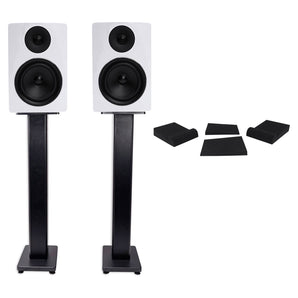 2) Rockville APM6W 6.5" 2-Way 350 Watt Powered USB Studio Monitors+Stands+Pads