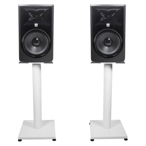 (2) JBL 308P MkII 8" Powered Studio Monitor Monitoring Speakers+White 21" Stands