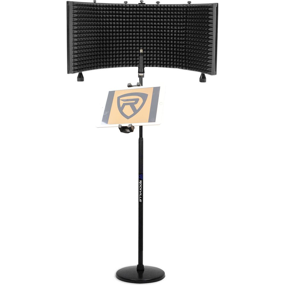 Recording Package w/Microphone Mic Stand + Isolation Shield + Tablet Mount