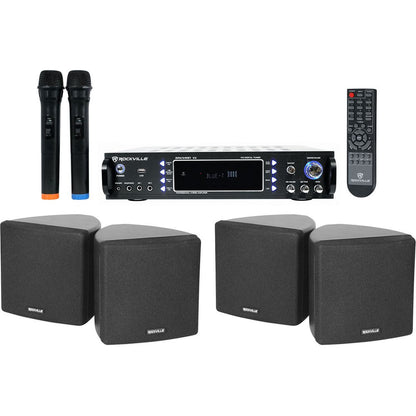 RPA70WBT 2-Pack + Cube Black Speakers + Wireless Mics Bundle