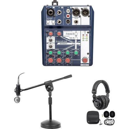 Gaming Twitch Stream Recording Bundle with Mixer, Headphones, Mic & Boom Stand