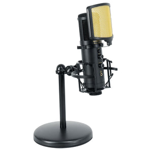 Rockville Solo-Cast Pro 24 bit 192Khz USB Computer Microphone PC Zoom Mic+Stand