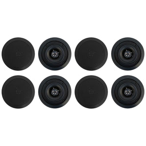 (8) Rockville CC525T Black 5.25" Commercial 70v Ceiling Speakers For Restaurant