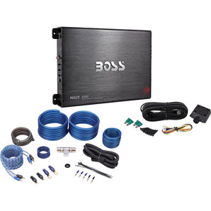 Boss Audio Armor R2000M 2000 Watt Mono Block Car Stereo Amplifier + Amp Kit