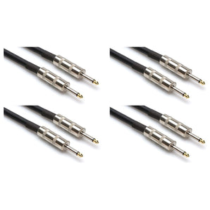 4 Hosa SKJ-420 20' Foot 14 AWG 1/4" TS To 1/4" TS Speaker Cables