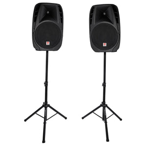 Rockville RPG2X15 15" Portable PA System w/Speakers+Mixer+Stands+Mics+Bluetooth