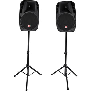 Rockville 15" Church Speakers+Mixer+Stands+Mics+Bluetooth 4 Church Sound Systems