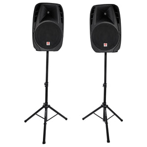 Rockville RPG2X15 Package PA System Mixer/Amp+15" Speakers+Stands+Mics+Bluetooth