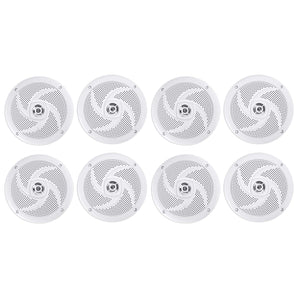 (8) Rockville RSM65W 6.5" 1280 Watt Waterproof Shallow Slim Marine Boat Speakers