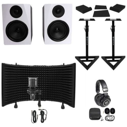 APM6W White + RVSM1 Stands + RCM PRO Mic Bundle