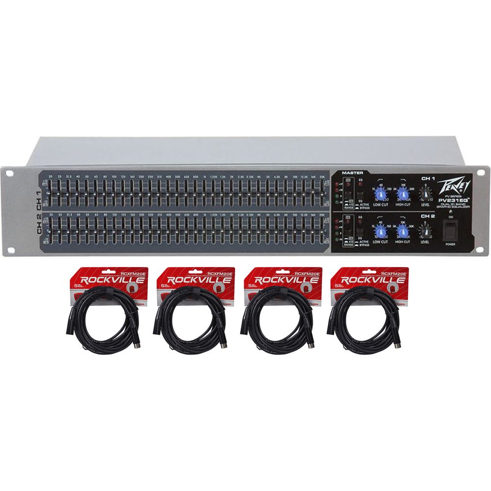 New Peavey PV231EQ Dual 31 Band 2/3 Octave Graphic Equalizer+(4) XLR C ...