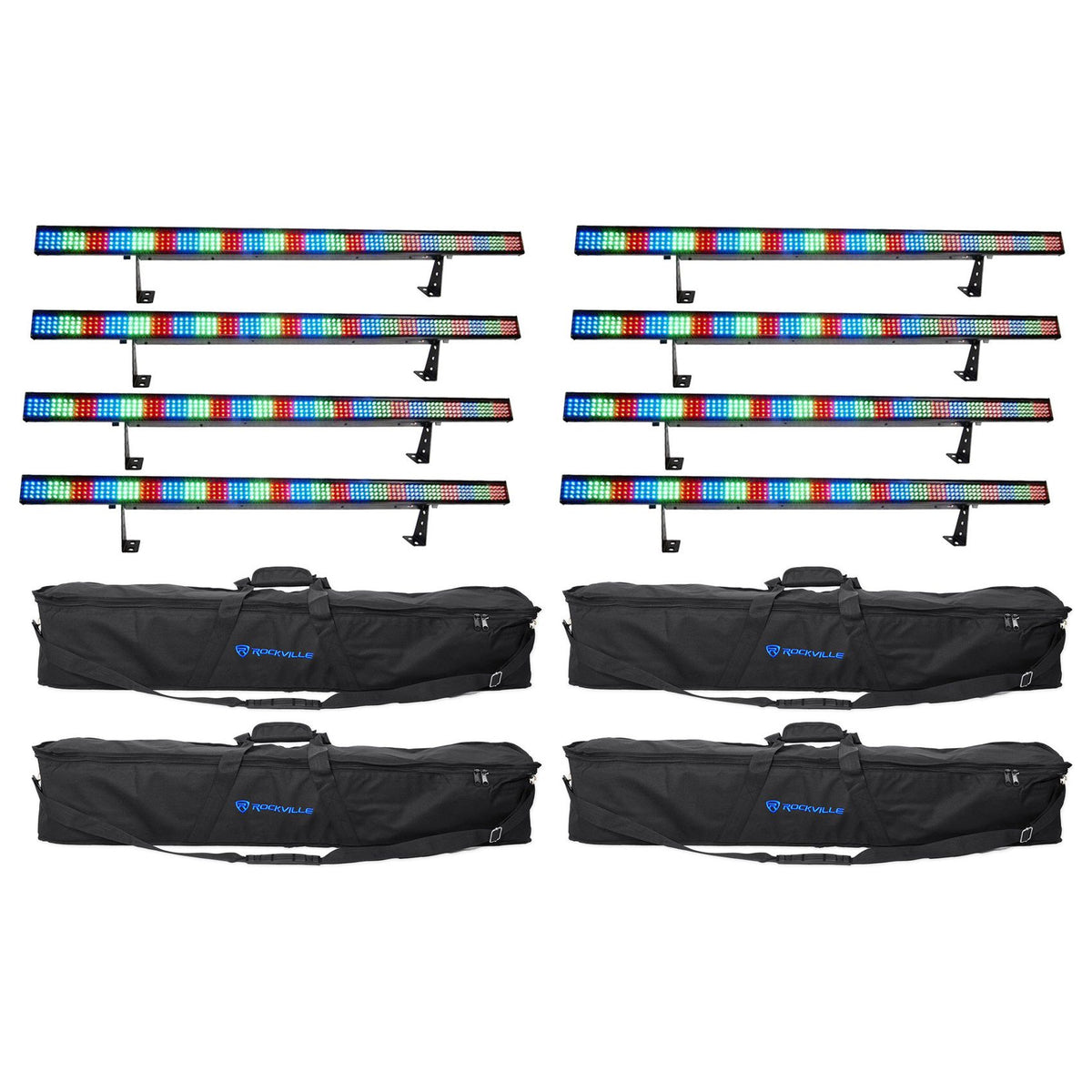 (8) COLORSTRIP DMX Color Strip Lights + Carry Cases