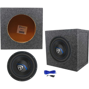 Rockville K5 W10K5S2 10" 1200 Watt 2 Ohm Car Subwoofer+Sealed Sub Box Enclosure