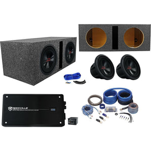 (2) Alpine R2-W10D4 10" 750w Subwoofers+Vented Sub Box+Mono Amplifier+Amp Kit