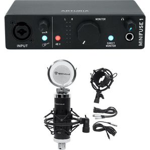 Arturia Minifuse 1 Black Portable Solo Audio USB Recording Interface+Microphone