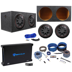 2) Kicker 43CVR152 COMPVR 15" 2000W Subwoofers and Sealed Box+Mono Amplifier+Amp Kit