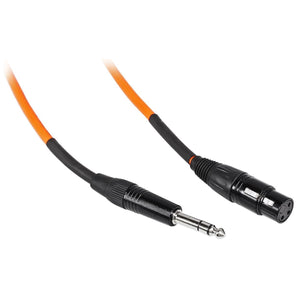 4 Rockville RCXFB25O Orange 25' Female REAN XLR to 1/4'' TRS Balanced Cables OFC